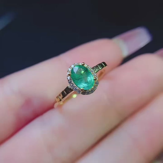 Pure Natural Colombian Emerald Ring